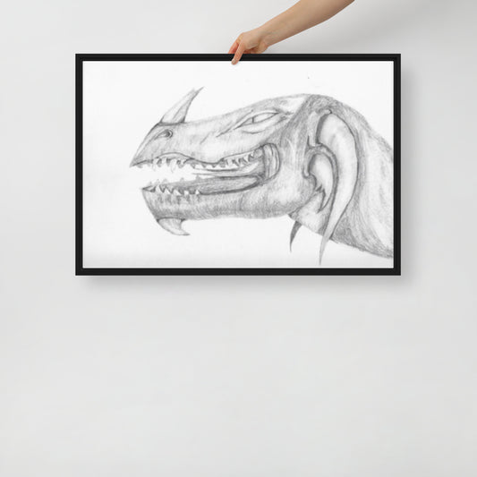 Battle Dragon Framed canvas