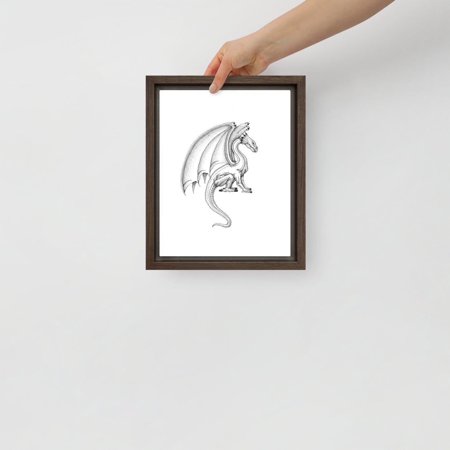 Stippling Dragon framed canvas